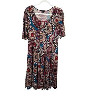 Sami & Jo Multicolored Short sleeve A-line dress size Large